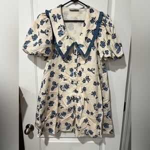 Shop zoco Poppy collared dress blue floral